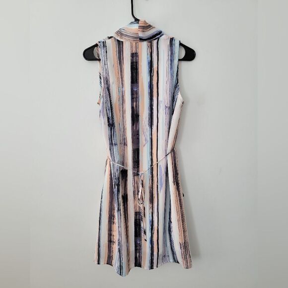 Bar III Multicolor Sleeveless Vertical Stripe Mini Dress - Picture 3 of 5